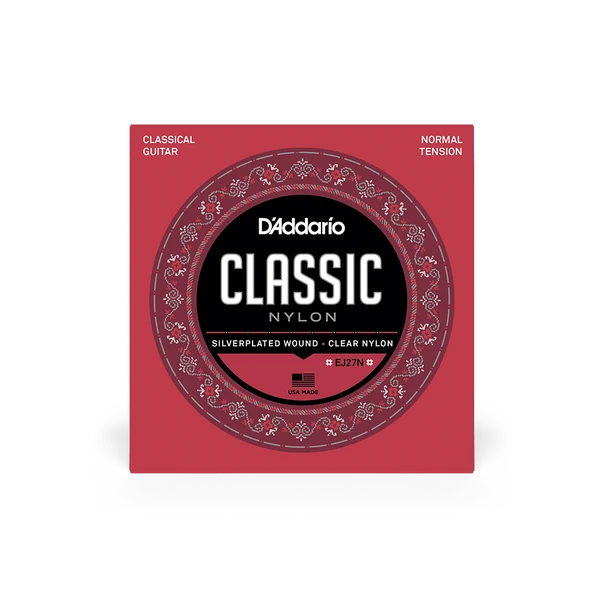 Juego de cuerdas D"addario EJ27N Tensión Normal para Guitarra Acústica Clásica Nylon